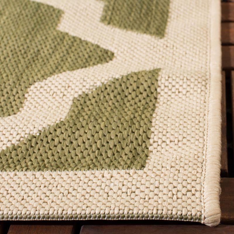 Courtyard CY6903 Power Loomed Indoor and Outdoor Area Rug - Green/Beige - 4'x5'7" - Safavieh