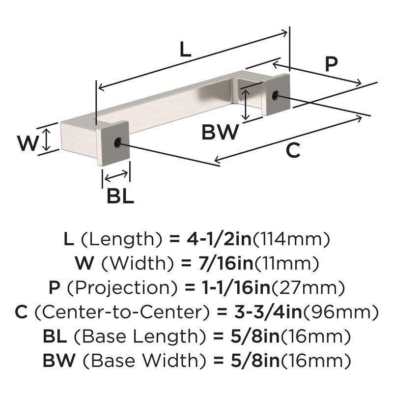 Satin Nickel 3-3/4 inch Modern Cabinet Pulls with Mounting Hardware