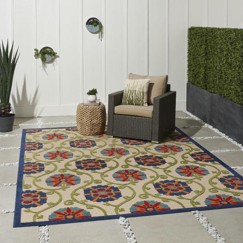 Sunny Blooms Multicolor Floral Indoor/Outdoor Rug - 7'10" x 10'6"