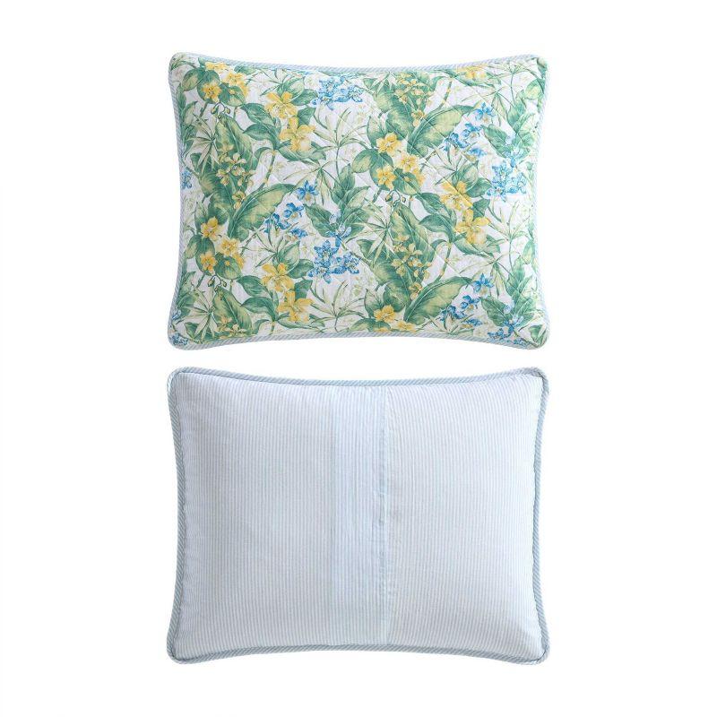 Tommy Bahama Paradise Point Cotton Reversible Green Quilt Set