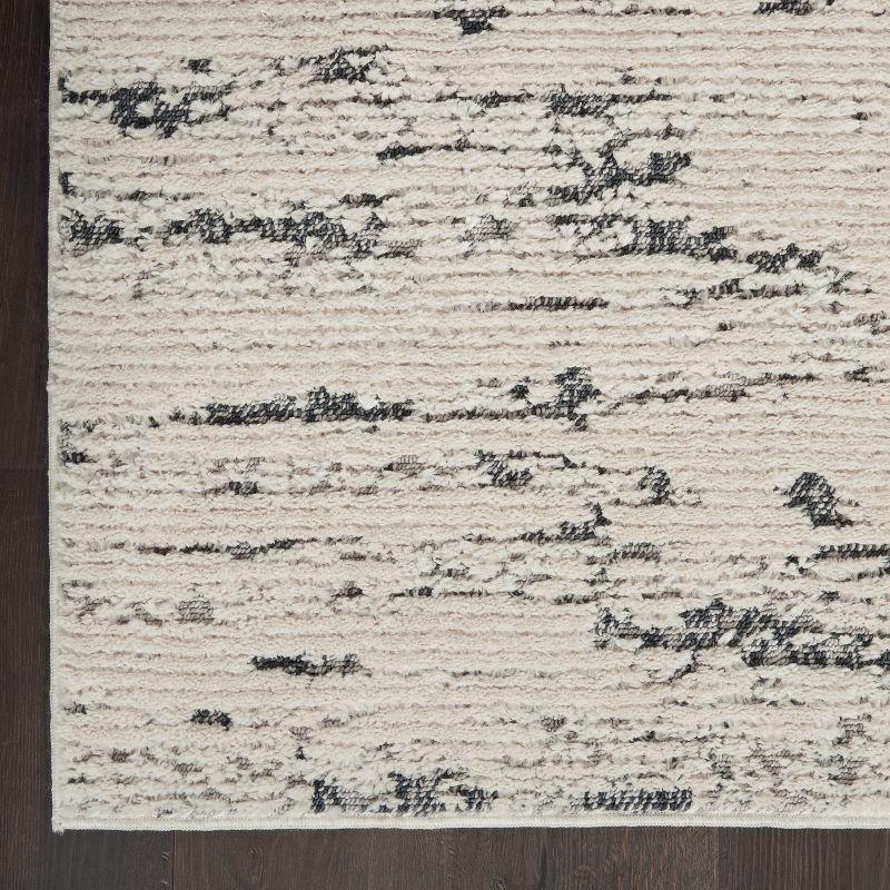 Nourison Textured Contemporary Plush Indoor Area Rug Ivory Blue 7'10" x 9'10"