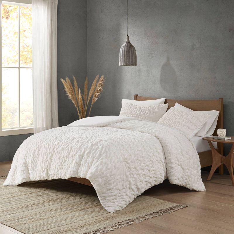 Almagul Ruched Fur Down Alternative Comforter Set