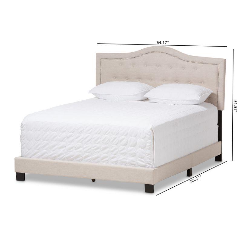 King Emerson Modern and Contemporary Fabric Upholstered Bed Light Beige - Baxton Studio