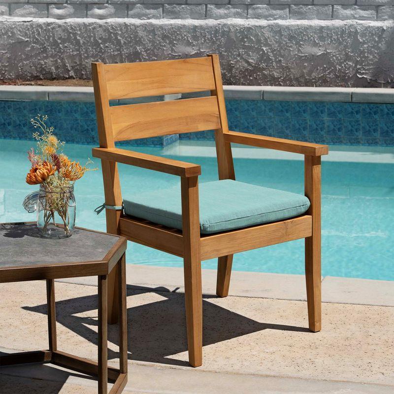 Honeycomb Outdoor Universal Seat Cushion (2-Pack) - Textured Solid Coastal Blue