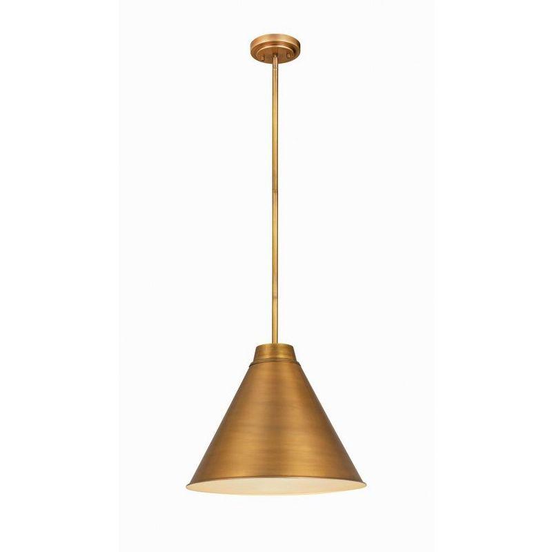 Eaton Sleek Conical 18" Pendant in Warm Rubbed Brass