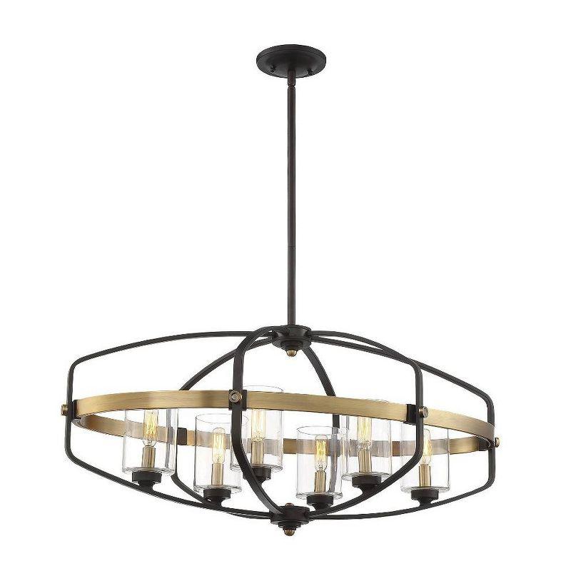 Savoy House Kirkland 6 - Light Chandelier in  English Bronze/Warm Brass