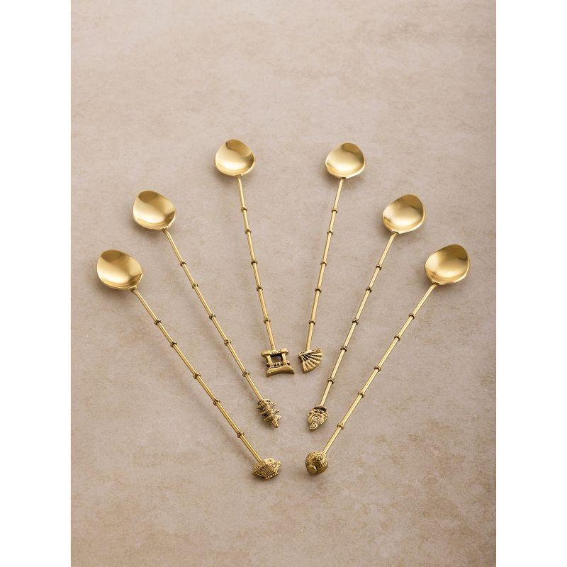 Matte Gold Stainless Steel Cocktail Stirrers, Set of 6