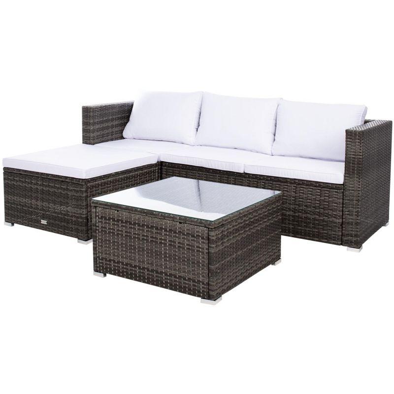 Madalina Living Set - Indoor/Outdoor - PAT7509 - Grey Brown/White - Safavieh