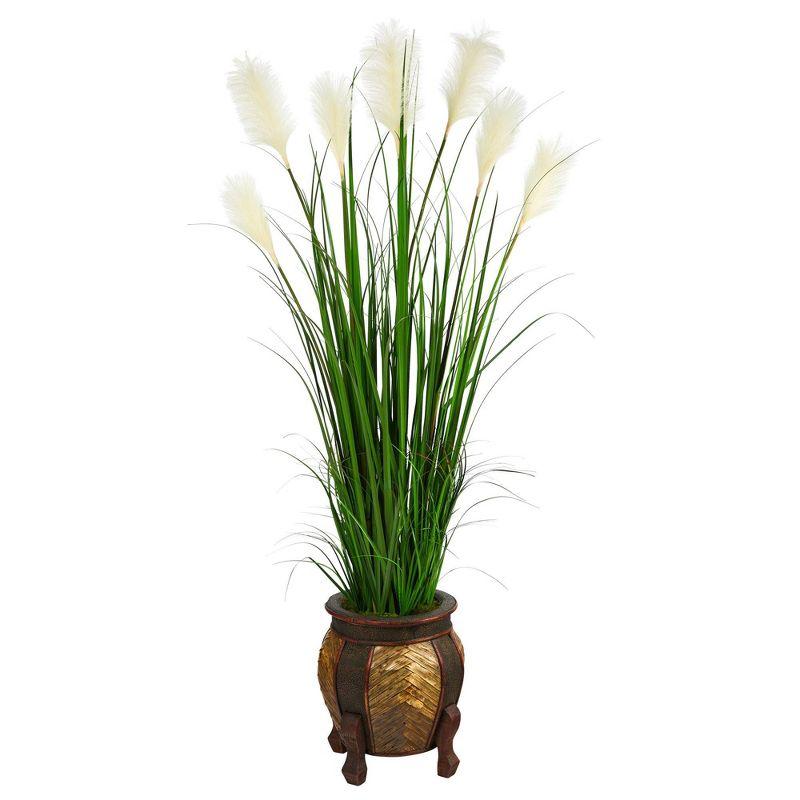 Primrue 63'' Faux Grass in Wood Planter