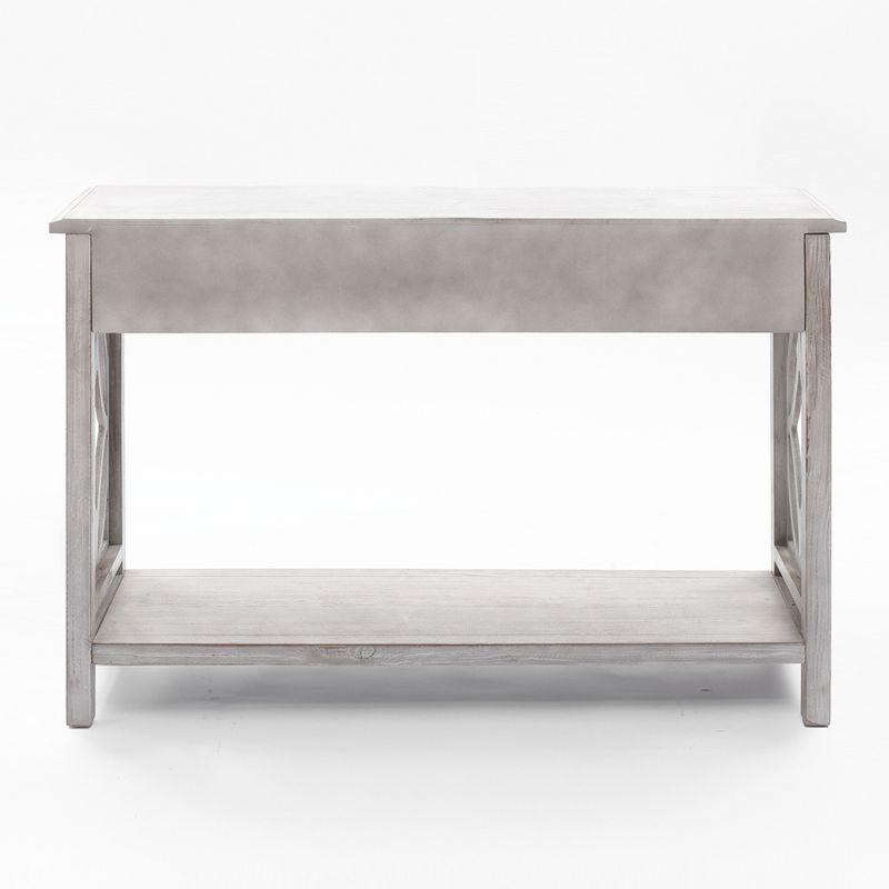 LuxenHome Gray Wood 2-Drawer 1-Shelf Console and Entryway Table