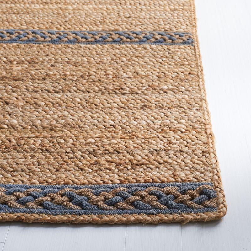 Hand-Knotted Artisan Gray Square Jute Area Rug - 6'x6'