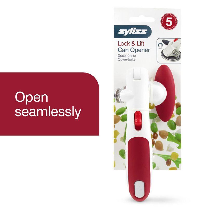 Red and White Ergonomic Non-Slip Can Opener