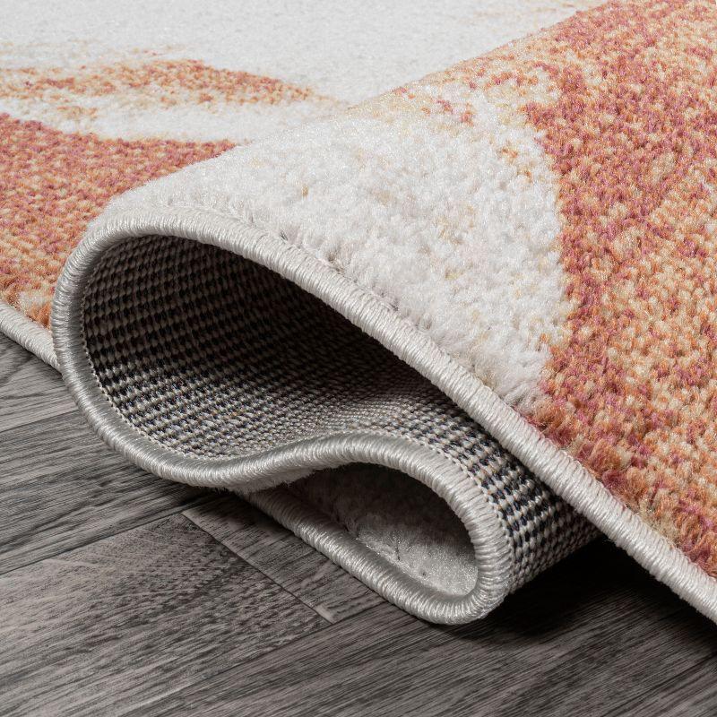 5' x 8' Petalo Abstract Two-Tone Modern Area Rug, Orange/Cream - JONATHAN Y