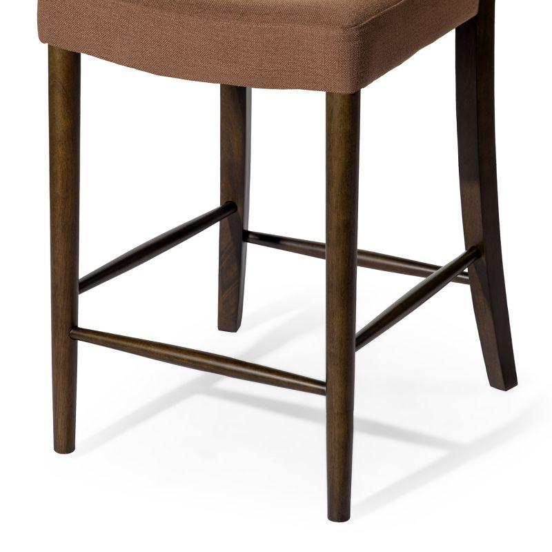 Maven Lane Vera High Back Fabric Counter Height Chair, Aged Brown/Clay