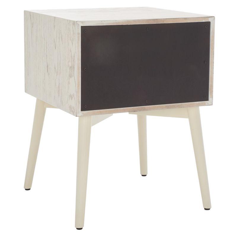 Scully 2 Drawer Nightstand - White Washed/Antique Gold - Safavieh
