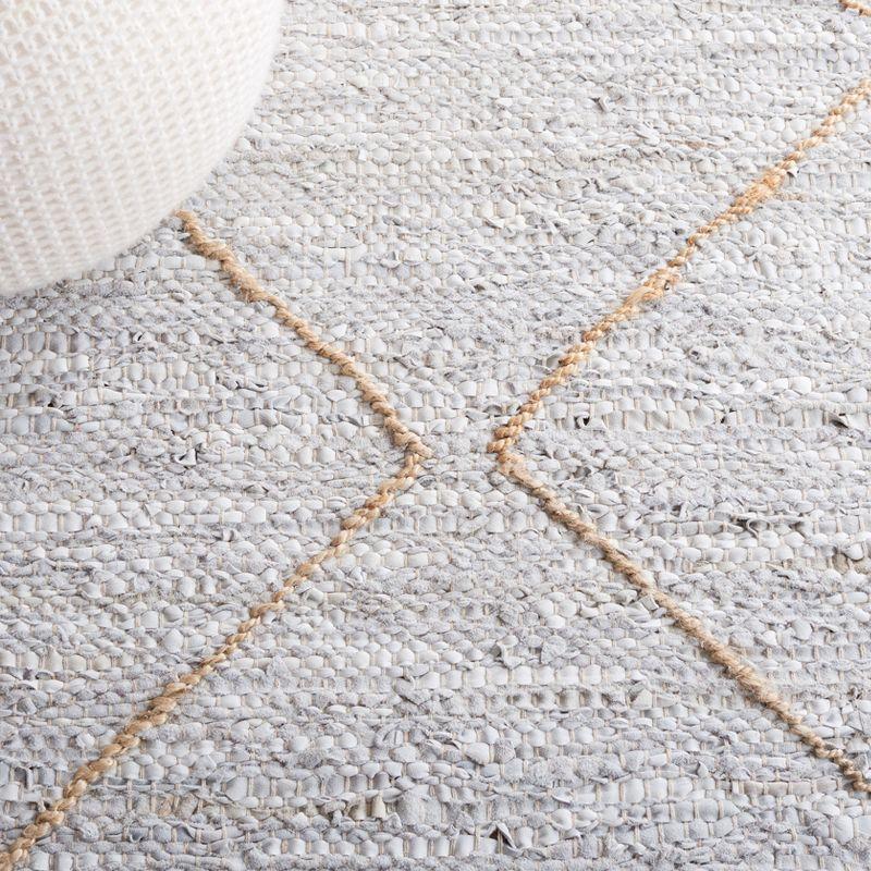 Vintage Leather VTL803 Hand Woven Area Rug - Light Grey/Natural - 5'x8' - Safavieh.