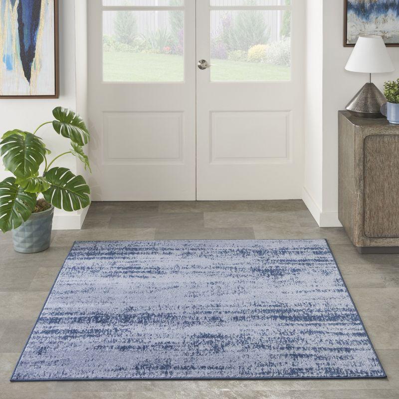 Nourison Essentials 5' x square Denim Modern Indoor/Outdoor Rug