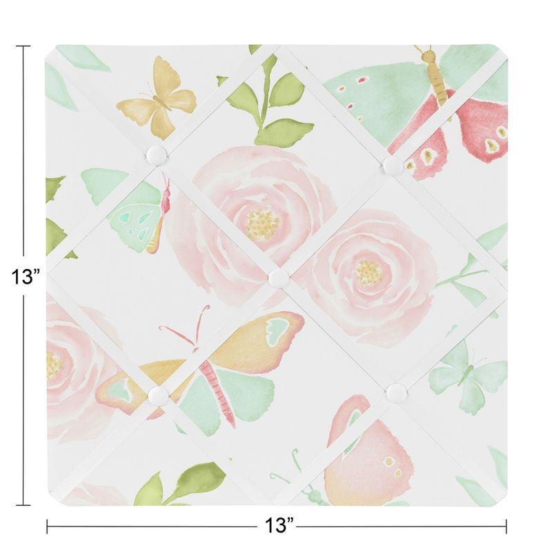 Sweet Jojo Designs Girl Fabric Photo Memo Board Butterfly Floral Pink Green and White