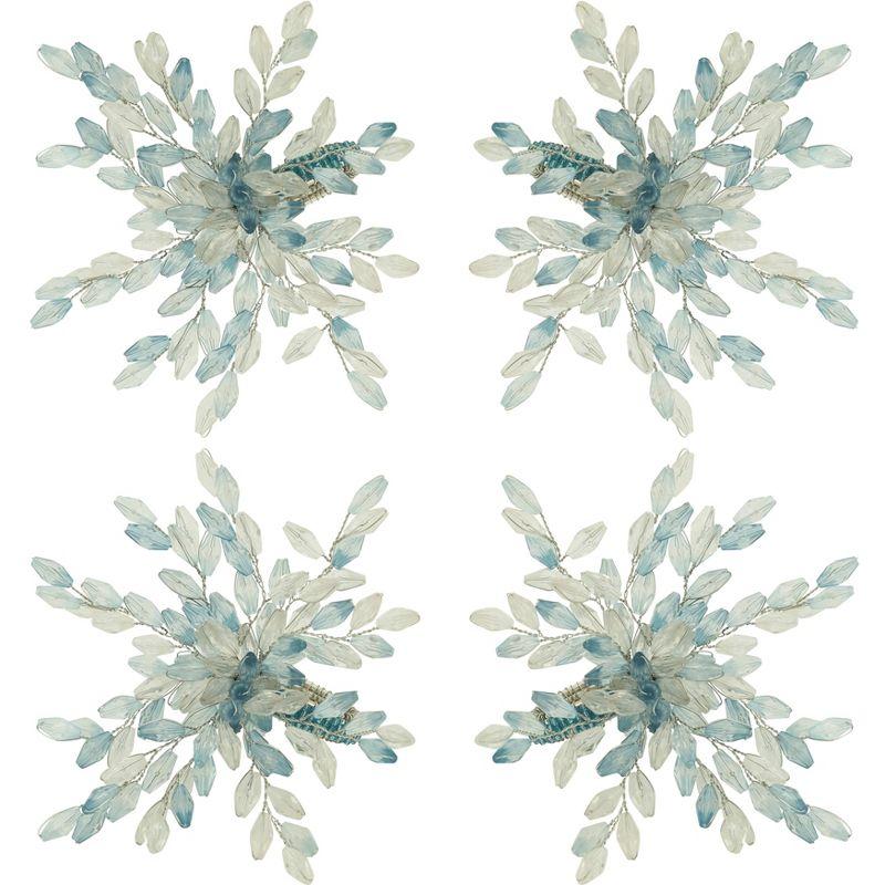 Saro Beaded Flower Napkin Ring (Set of 4)