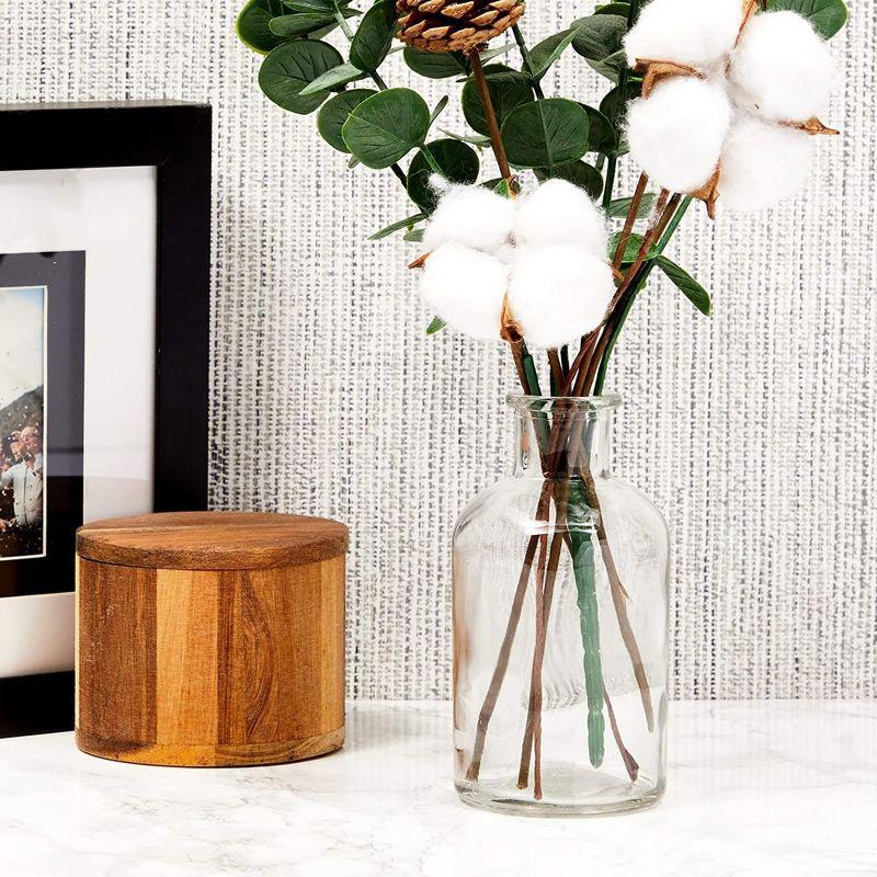 Juvale Farmlyn Creek 6-Pack Small Clear Vases for Centerpieces, Glass Jars for Stems, Flower Buds, Home Décor (2.8x5 In)