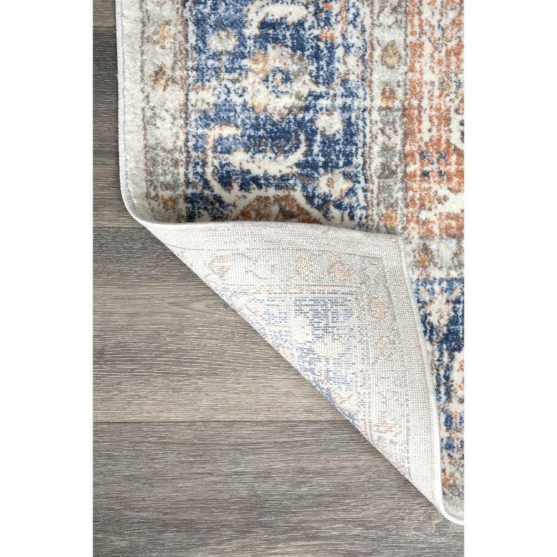 Nuloom Jacquie Oriental/Persian 3x5 Accent Indoor Area Rug for Living Room Bedroom Dining Room Entryway Kitchen, Blue/Ivory