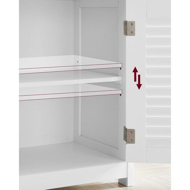 VASAGLE Bathroom Floor Cabinet, Bathroom Storage Cabinet, Freestanding, with Double Shutter Doors and Adjustable Shelf, White