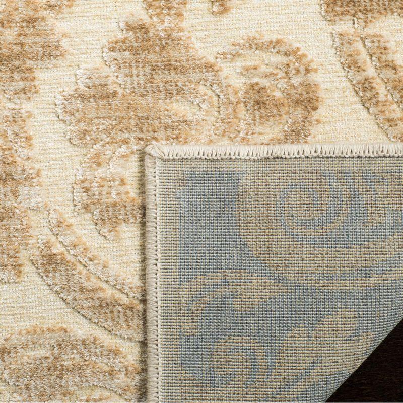 Stone and Beige Rectangular Chenille Silk Area Rug