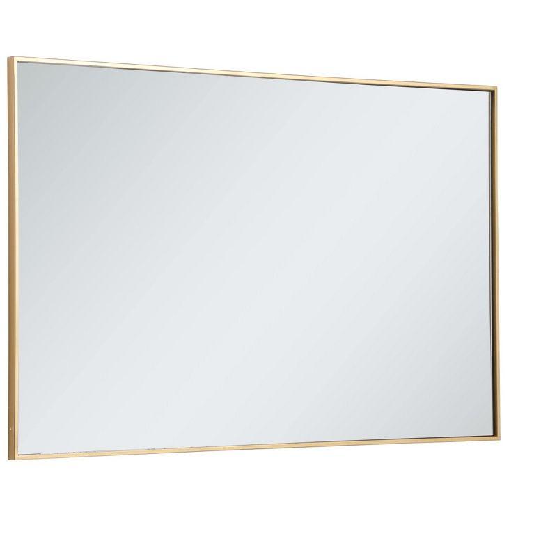 Elegant Lighting Metal frame rectangle mirror 30 inch in Brass