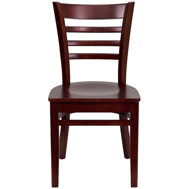 Elegant Ladderback Mahogany Wood Side Chair with Sturdy Frame