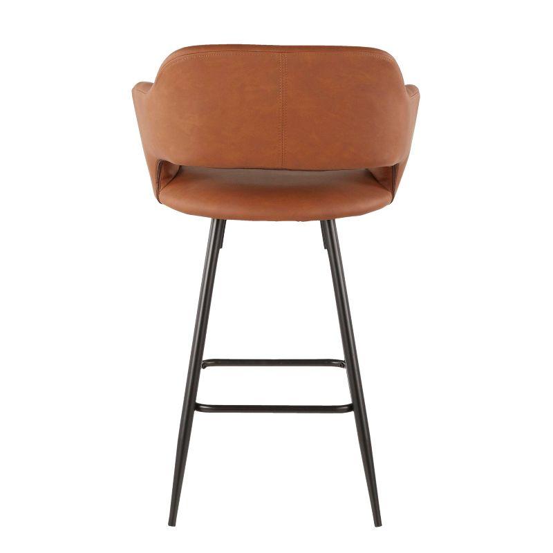 Set of 2 Margarite Contemporary Counter Height Barstool Faux Leather - LumiSource