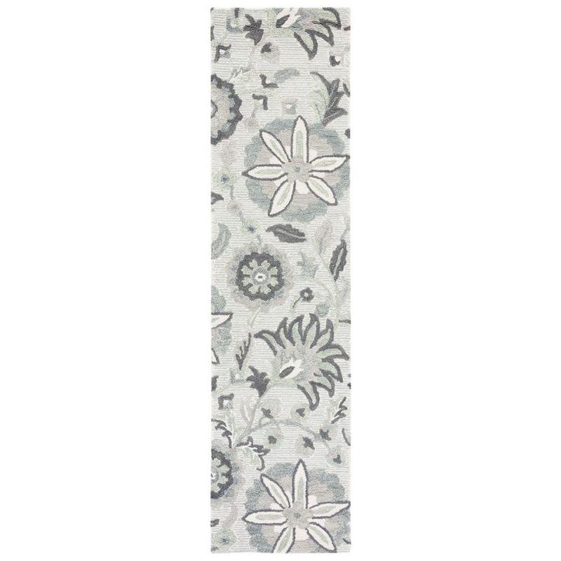 Blossom BLM175 Hand Tufted Runner Rug - Ivory/Blue - 2'3"x9' - Safavieh.