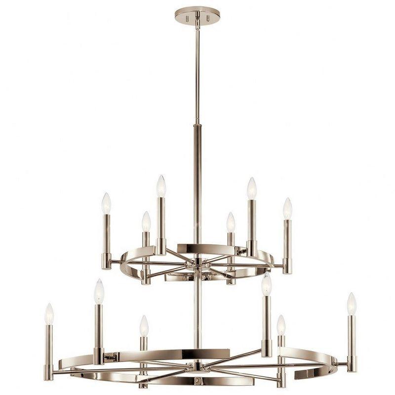 Tolani Polished Nickel 12-Light Elegance Chandelier