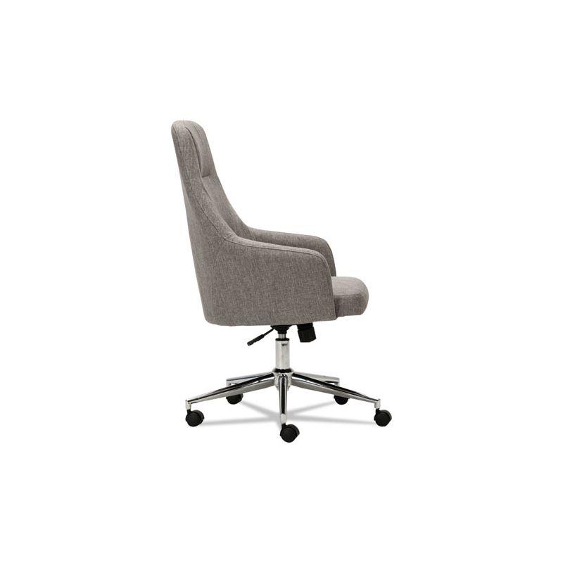 Alera Alera Captain Series High-Back Chair, Supports Up to 275 lb, 17.1" to 20.1" Seat Height, Gray Tweed Seat/Back, Chrome Base