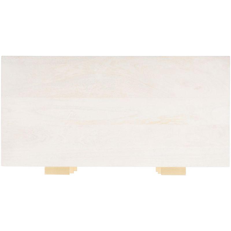 Zinnia 3 Drawer Chest - White Washed/Brass - Safavieh