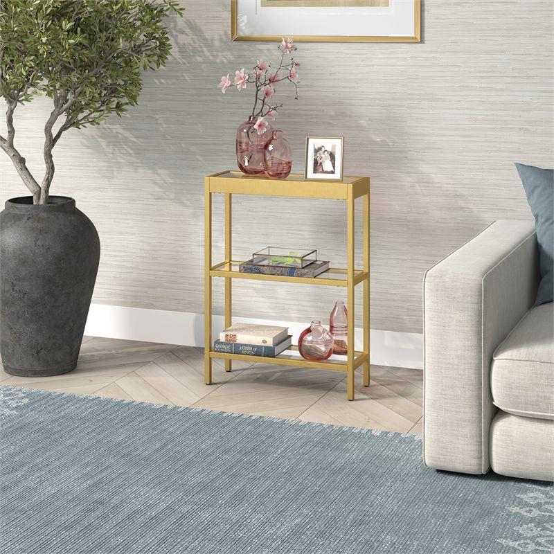 22 in. Brass Finish Console Table - Henn&Hart