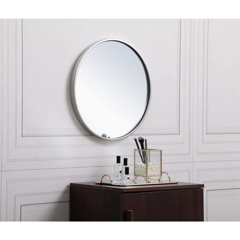 Elegant Lighting Metal frame round mirror 18 inch in Silver