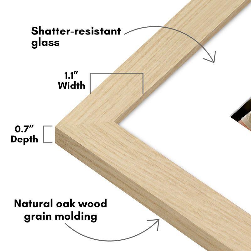 Americanflat Americanflat Picture Frame - Frame with Mat - Wide Molding - Shatter-Resistant Glass