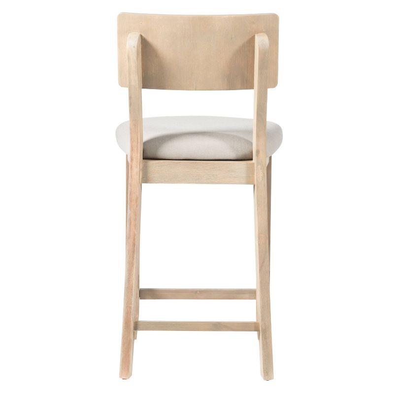 24" Jordan Padded Seat Upholstery Counter Height Barstool Light Gray - Linon: Scandinavian Style, Wood Legs, Polyester
