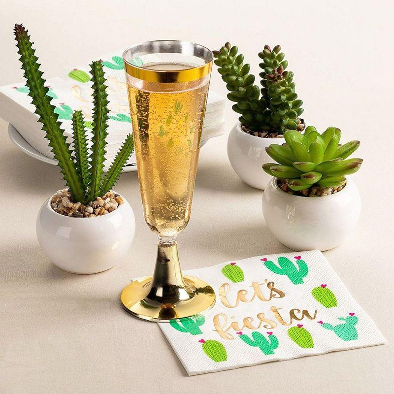 Juvale 50 Pack Let’s Fiesta Taco Napkins for Party, Cinco De Mayo Party Decorations, Paper Margarita Napkins, 5x5 In