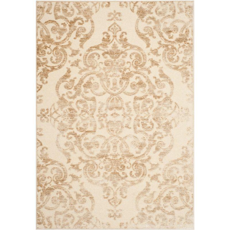 Stone and Beige Rectangular Chenille Silk Area Rug