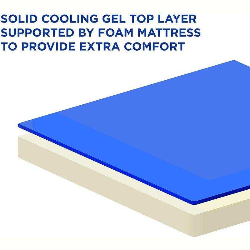 Gray and Blue Gel-Based Self Cooling Pet Bed