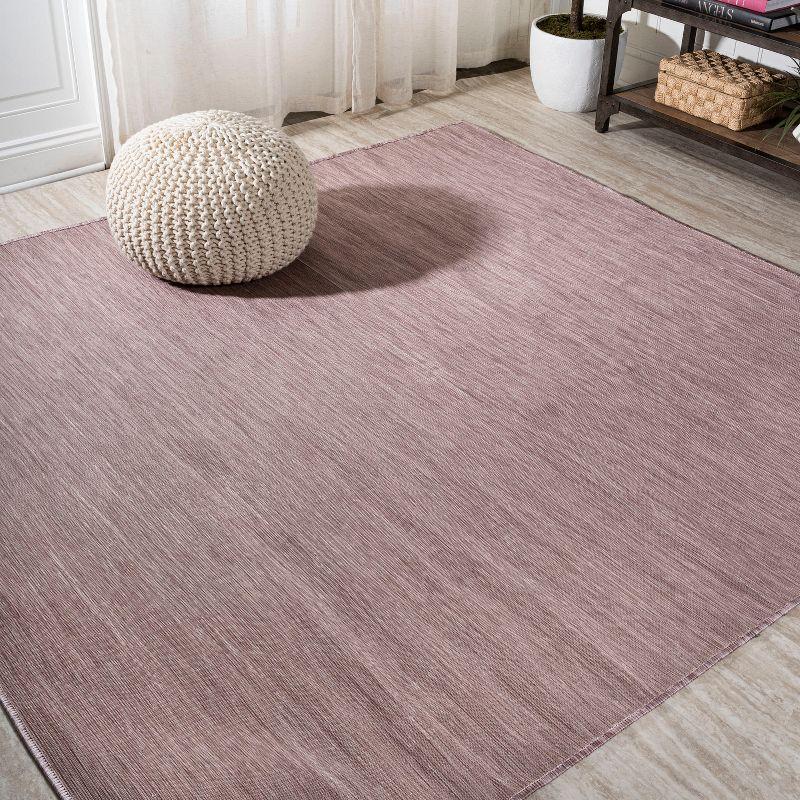 6'x6' Ethan Modern Flatweave Solid  Area Rug, Pink - JONATHAN Y