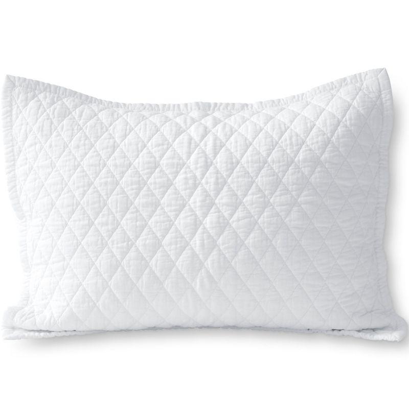 White Diamond Quilted Cotton-Polyester Euro Sham