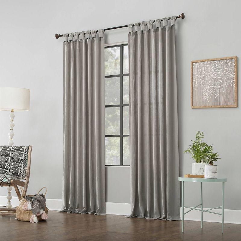 Archaeo Light Filtering Washed Cotton Twist Tab Curtain Panel