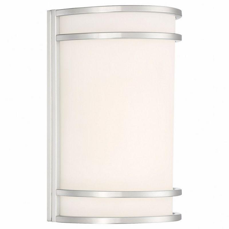 Lola Brushed Steel 10" Dimmable Wall Sconce with Frosted Shade