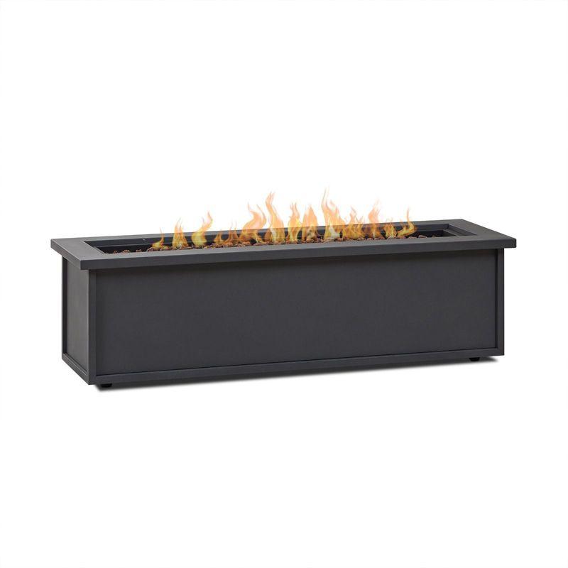 Mila 48" Weathered Slate Steel Propane Fire Pit Table