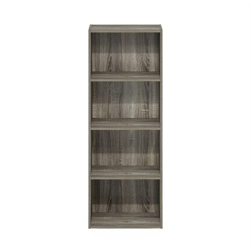 Furinno 4-Tier Open Bookcase 4-Cube Display Cabinet Floor Standing Storage Shelves Bookcase,French Oak