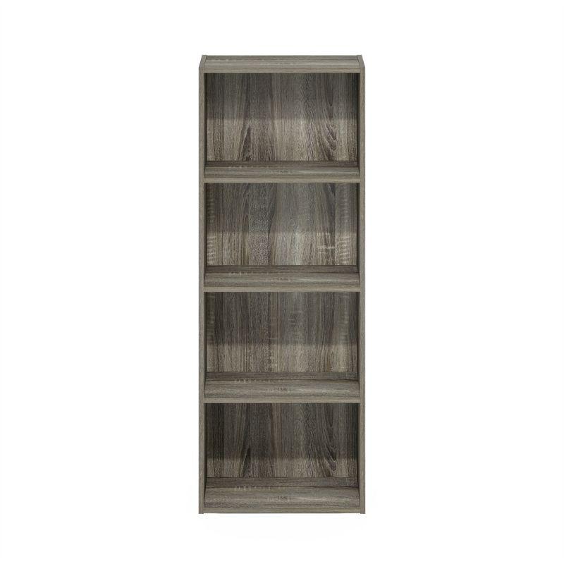 Furinno 4-Tier Open Bookcase 4-Cube Display Cabinet Floor Standing Storage Shelves Bookcase