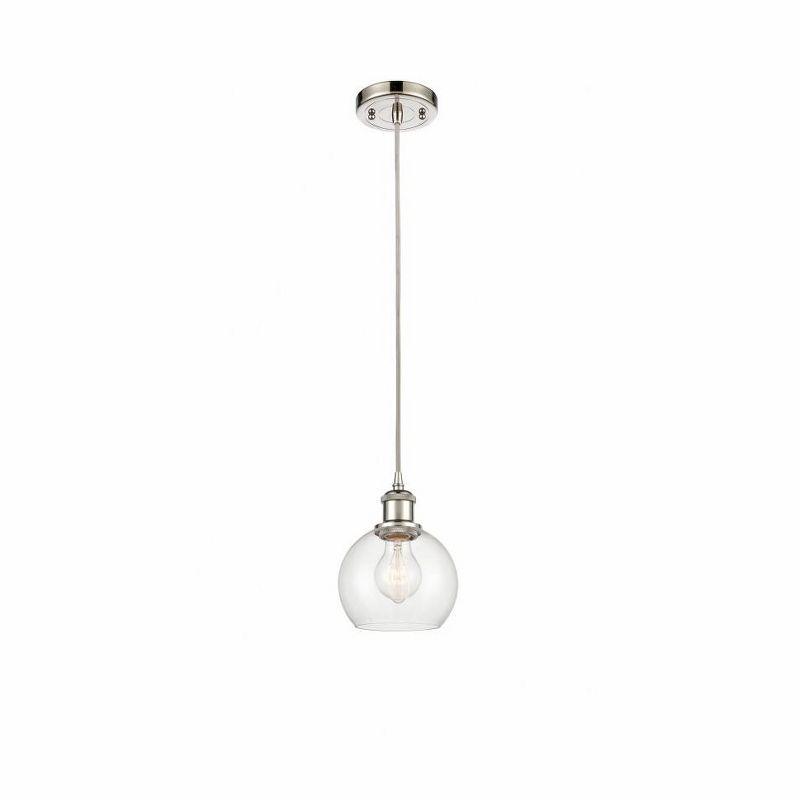 Polished Nickel and Clear Glass Mini Pendant Light