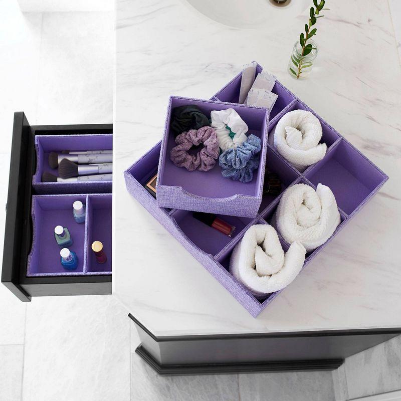 Household Essentials Set of 2 Narrow Drawer Trays Iris Heather